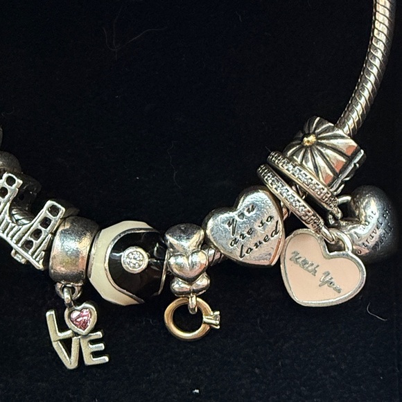 Pandora Silver Charm Bracelet with Love Theme - Picture 5 of 6